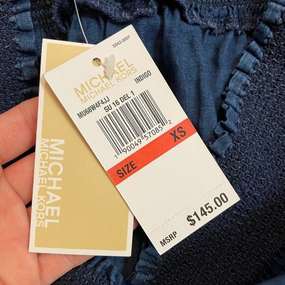 NEW Michael Kors Chambray Tiered Mini Dress - Picture 8 of 14